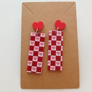 Fashion Jewelry Red and Pink Heart Earrings